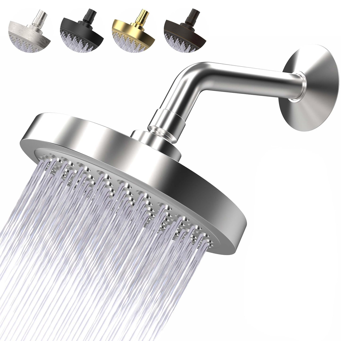 6-Inch Rainfall Shower Head – Multiple Finishes