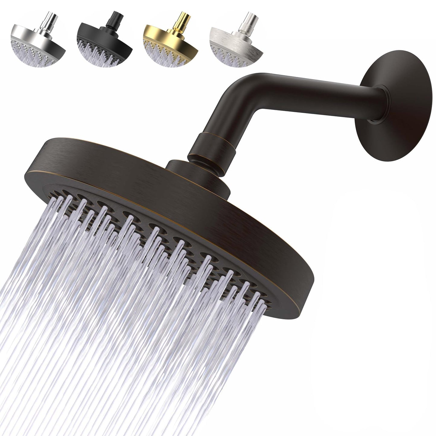 6-Inch Rainfall Shower Head – Multiple Finishes