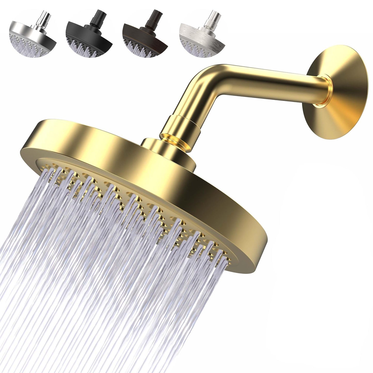 6-Inch Rainfall Shower Head – Multiple Finishes